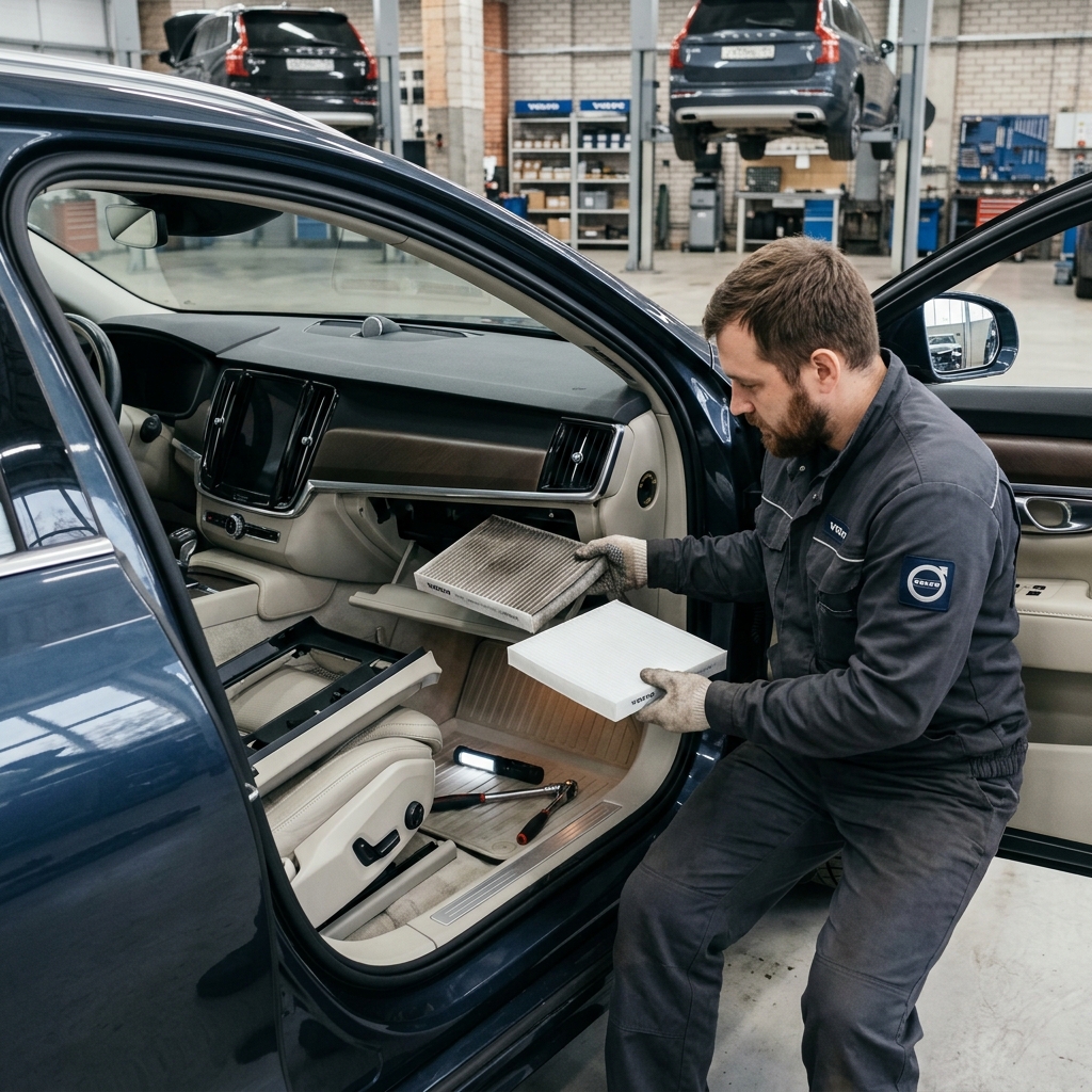 Замена салонного фильтра на Volvo