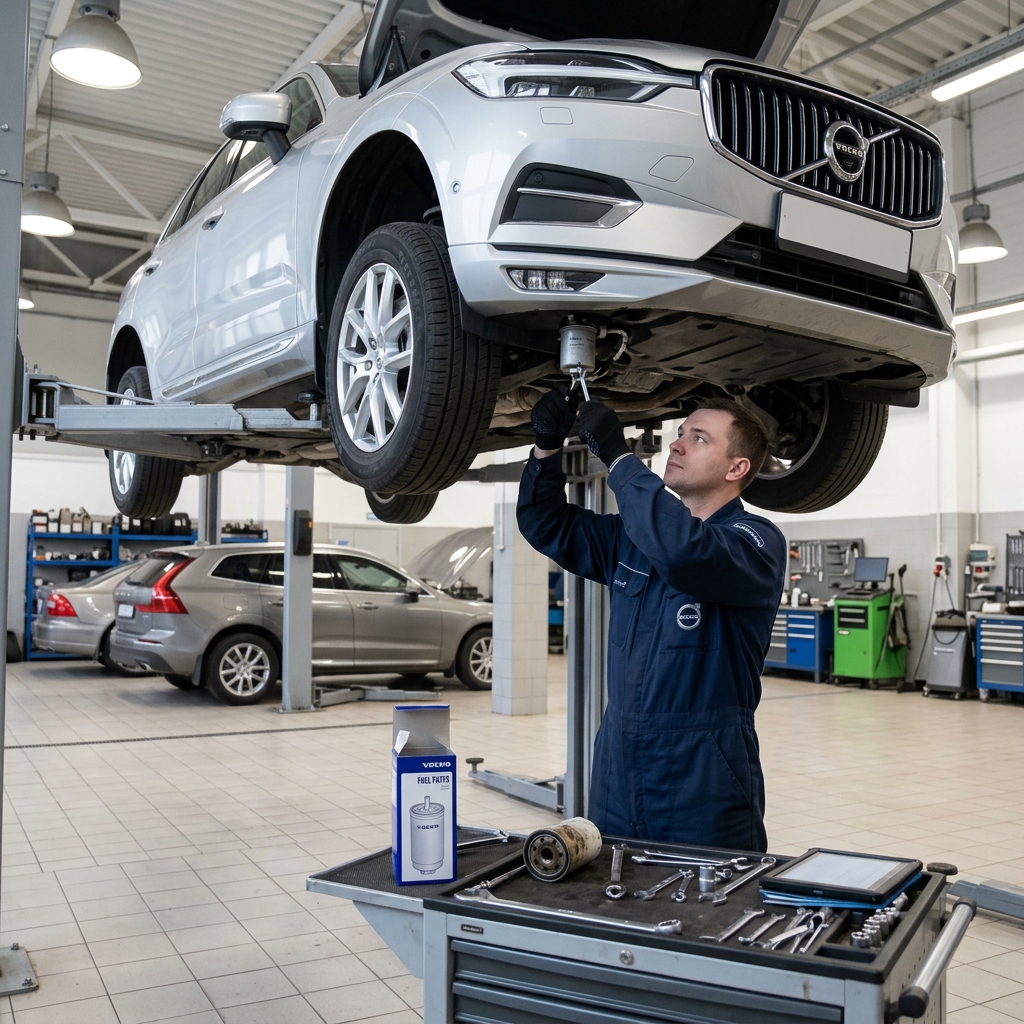 Замена топливного фильтра Volvo