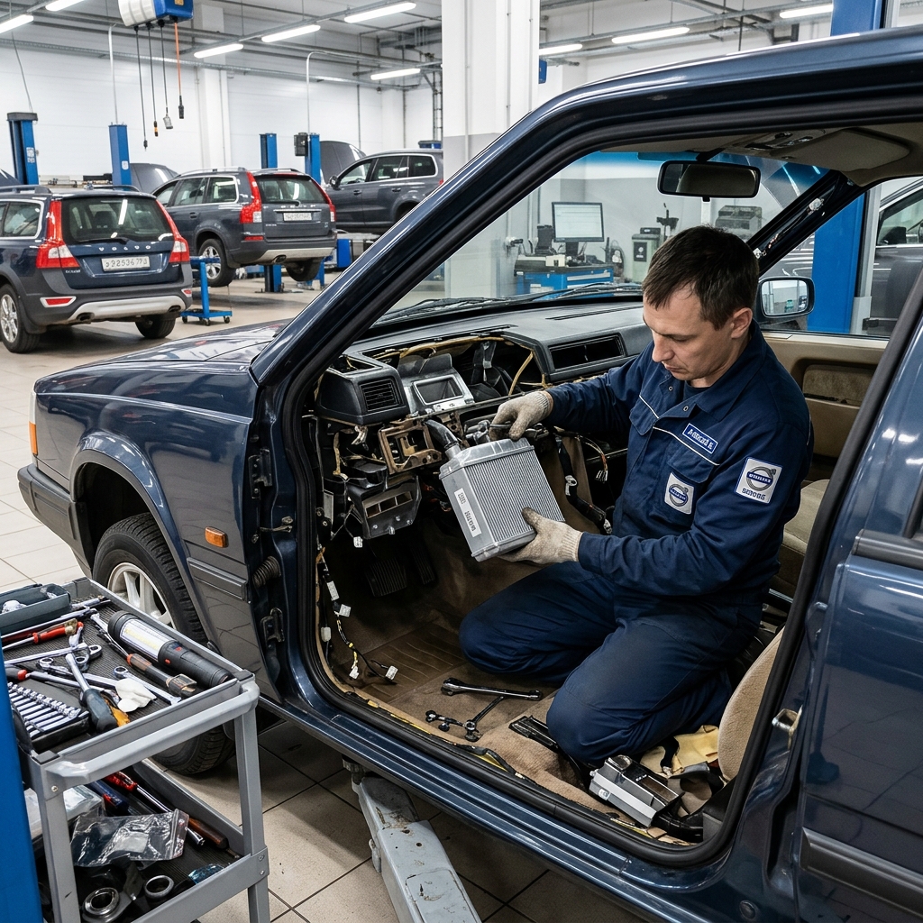 Замена радиатора печки Volvo 940